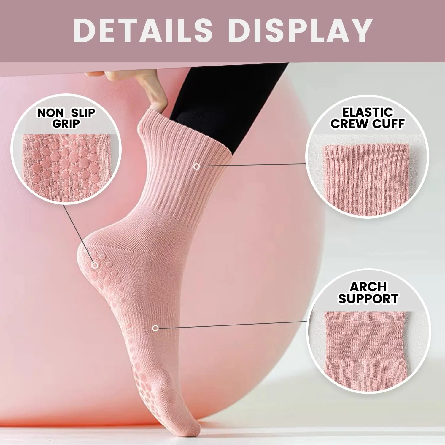 4 pasang kaus kaki yoga wanita - Pilates & Yoga Training Center ulasan dan harga